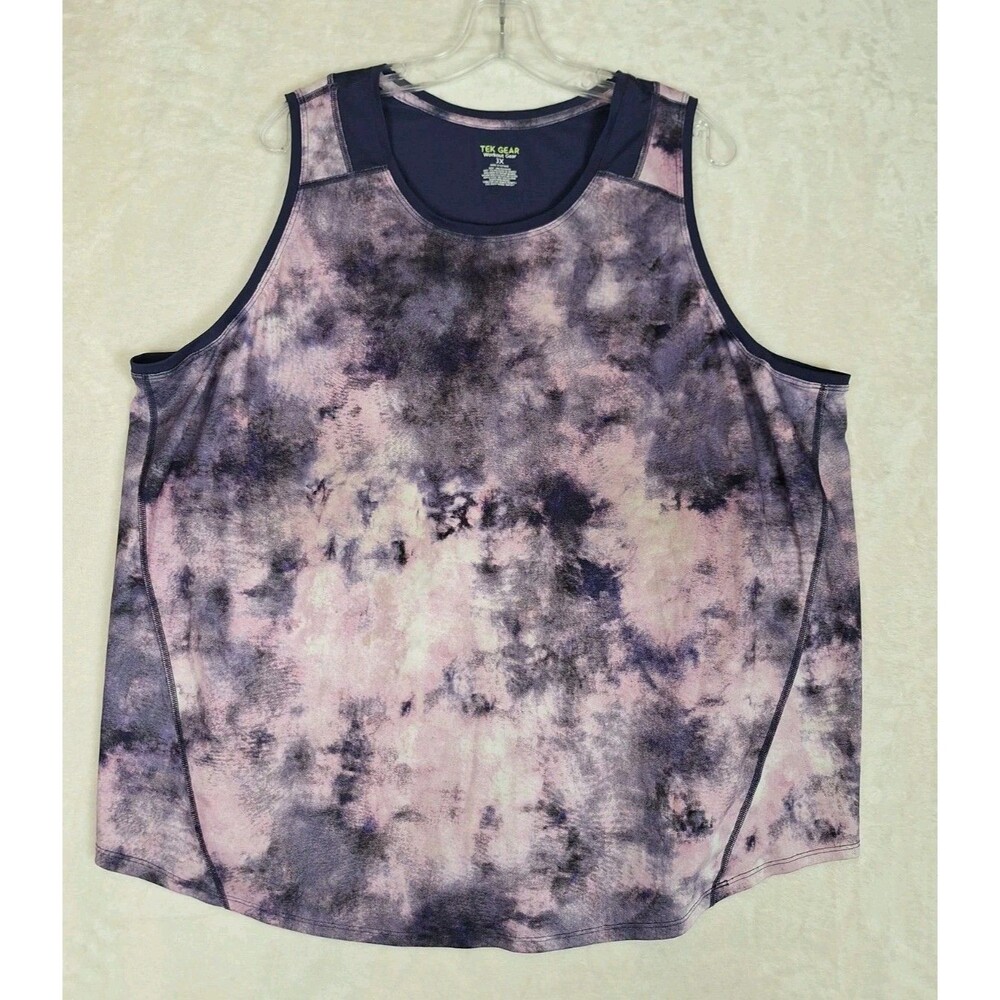 Tek Gear Tank Top Womens 3X Purple Cloud Print Sleeveless Athletic Workout